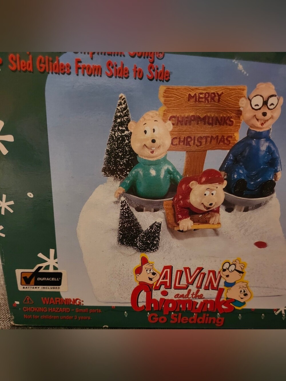 Vintage 1998 Gemmy "Alvin and the Chipmunks Go Sledding"